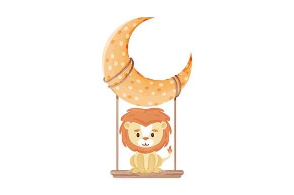 Download Cute Lion Standing in a Swing - Cute Collection