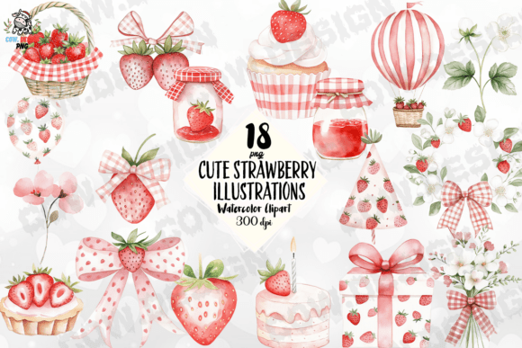 Download Cute Strawberry Illustrations PNG - Cute Collection