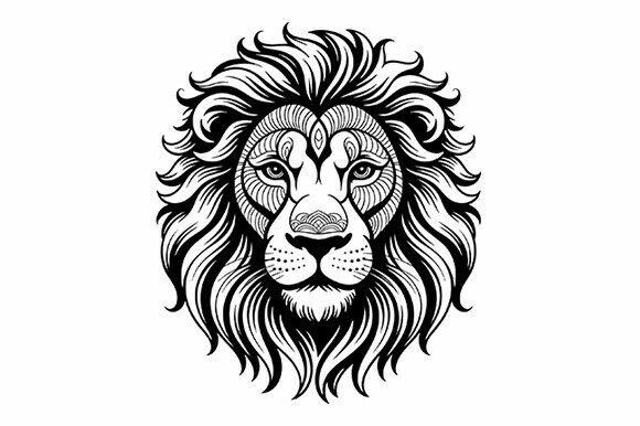 Download Tribal Lion Head SVG Design - Tribal lion Collection