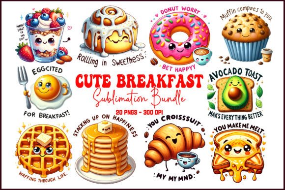 Download Cute Breakfast Sublimation Bundle PNG - Cute Collection