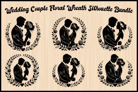 Download Romantic Wedding Couple Wreath Art - Wedding Collection