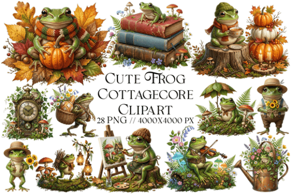 Download Cute Frog Cottagecore Clipart - Cute Collection