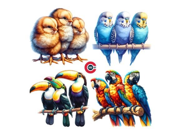 Download Cute Colorful Birds Clipart - Cute Collection