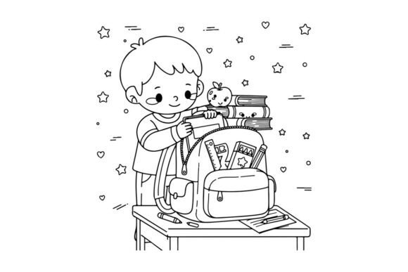 Download Cute Boy Eating Apple with Books Vector - Cute Collection