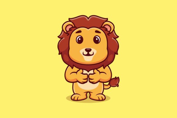 Download Cute Lion Standing Cartoon Vector Icon - Cute Collection