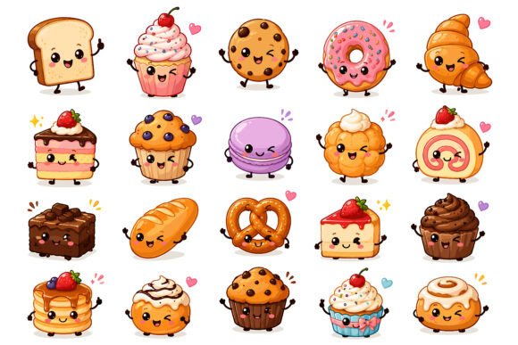 Download Cute Kawaii Bakery Clipart Bundle - Cute Collection