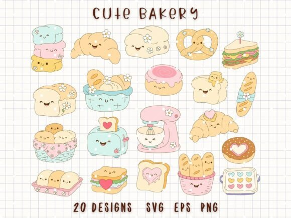 Download Bakery Clipart Bundle Cute Bread Svg - Cute Collection