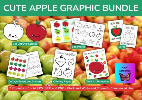 Download Cute Apple Graphic Bundle - Cute Collection
