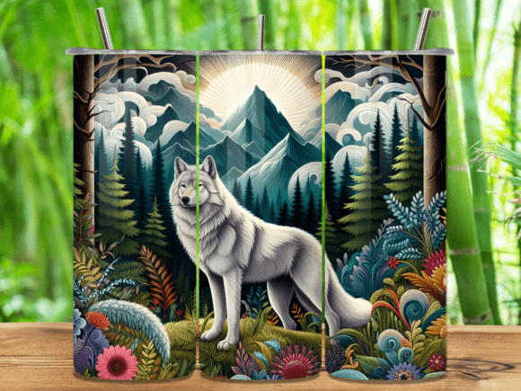 Download Wild White Wolf Forest Art Tumbler Wrap - White wolf Collection