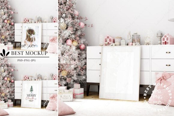 Download Christmas Frame Mockup, Bedroom Mockup - Bedroom mockup Collection