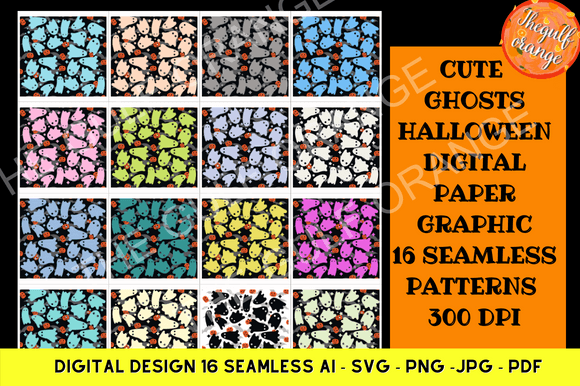 Download Cute Ghosts Halloween Digital Graphic - Cute Collection