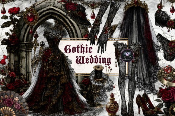 Download Gothic Wedding Clipart - Wedding Collection
