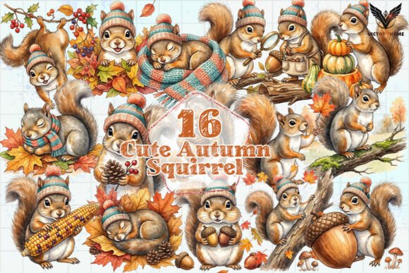 Download Cute Autumn Squirrel Clipart PNG - Cute Collection