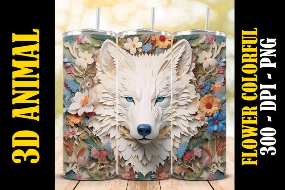 Download 3D White Wolf Tumbler 2 - White wolf Collection