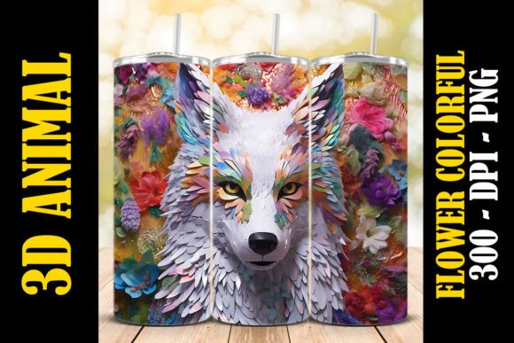 Download 3D White Wolf Tumbler 1 - Premium Resources