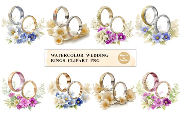 Download Watercolor Wedding Rings Clipart PNG - Wedding Collection