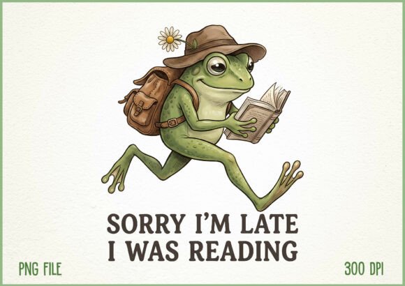 Download Sorry I’m Late I Was Reading Cute Frog - Cute Collection