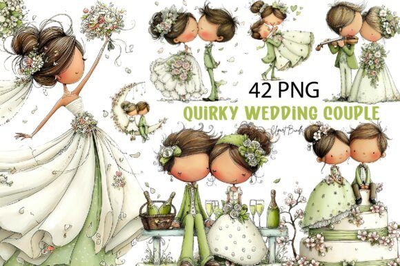 Download Quirky Wedding Couple PNG Bundle - Wedding Collection