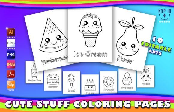 Download Cute Stuff Coloring Pages - KDP Interior - Cute Collection