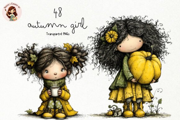 Download Cute Autumn Harvest Girl PNG Clipart - Cute Collection