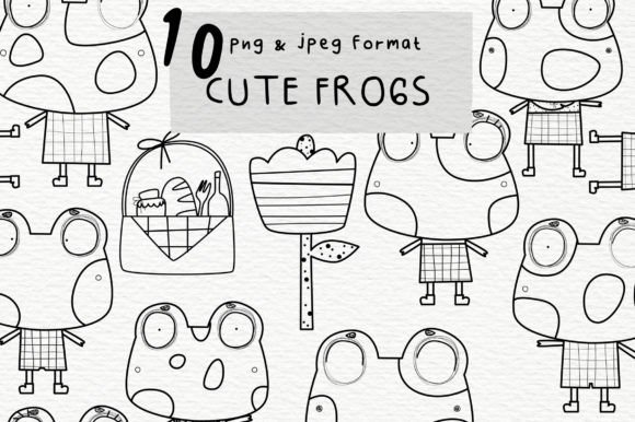 Download Cute Frog Digital Stamps - Cute Collection