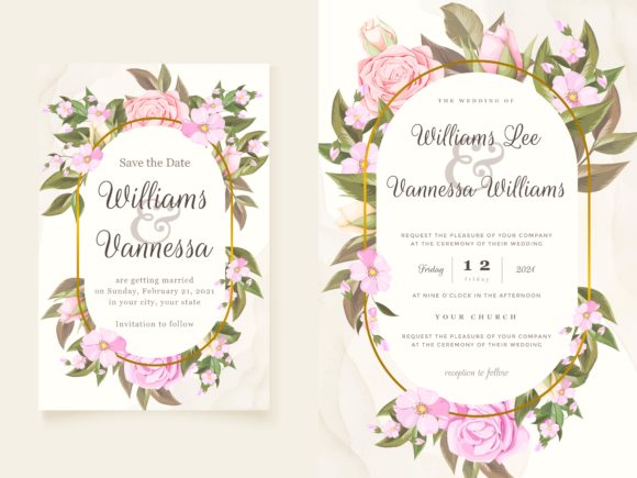 Download Elegant Wedding Invitation FLoral Design - Wedding Collection