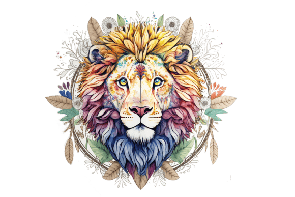 Download Tribal Lion Floral Mandala - Tribal lion Collection