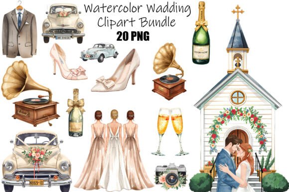 Download Vintage Wedding Clipart Bundle - Wedding Collection