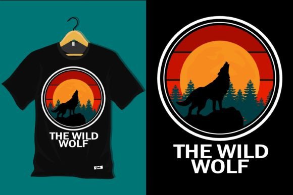 Download The Wild Wolf Retro T Shirt Design - Premium Bundle