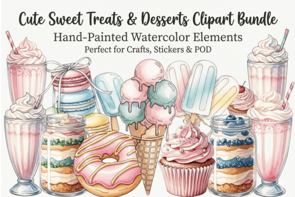 Download Cute Sweet Treats Clipart Bundle - Cute Collection