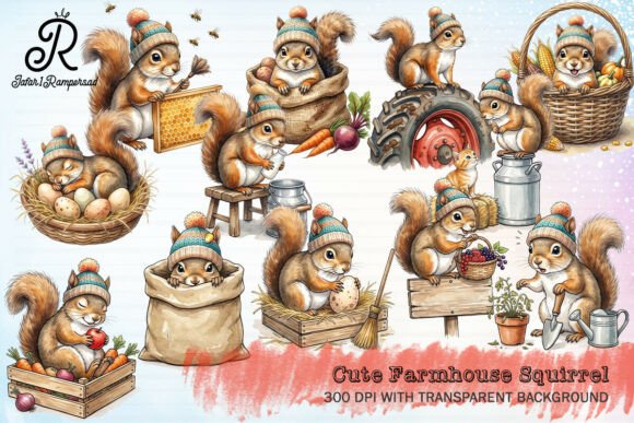 Download Cute Farmhouse Squirrel Clipart - Cute Collection