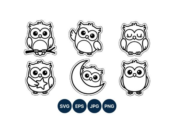 Download Cute Black White Owl Line Art - Cute Collection