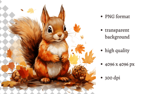 Download Cute Watercolor Autumn Squirrel Clipart - Cute Collection