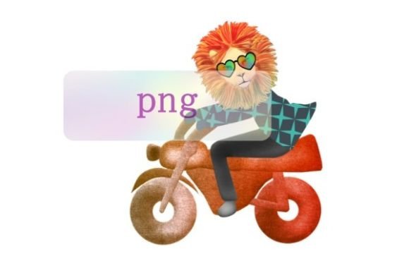 Download Lion Motorcycle Png Cute Wild Animal Art - Cute Collection