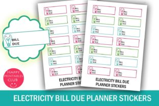 Download Electricity Bill Due Planner Stickers- Bill Due Stickers- Cute Planner Stickers - Cute Collection