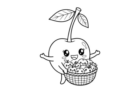 Download Cute Apple Character Holding Basket of a - Cute Collection